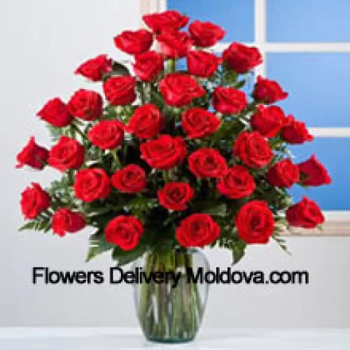 37 Roses Rouges dans un Vase
