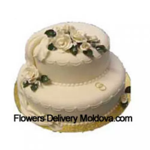 2 Tier, 4 Kg (8.8 Lbs) Butter Scotch Cake. To Change The Flavor You Can Specify The Flavor You Require In "The Instructions For The Florist" Column which will appear when you will go through the shopping process