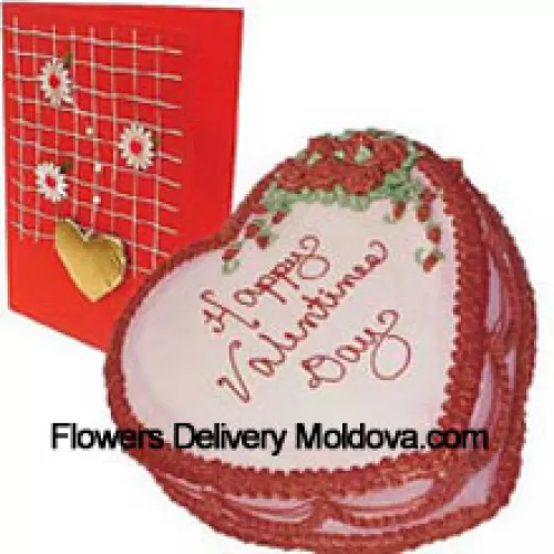 1 Kg (2.2 Lbs) Heart Shaped Strawberry Cake